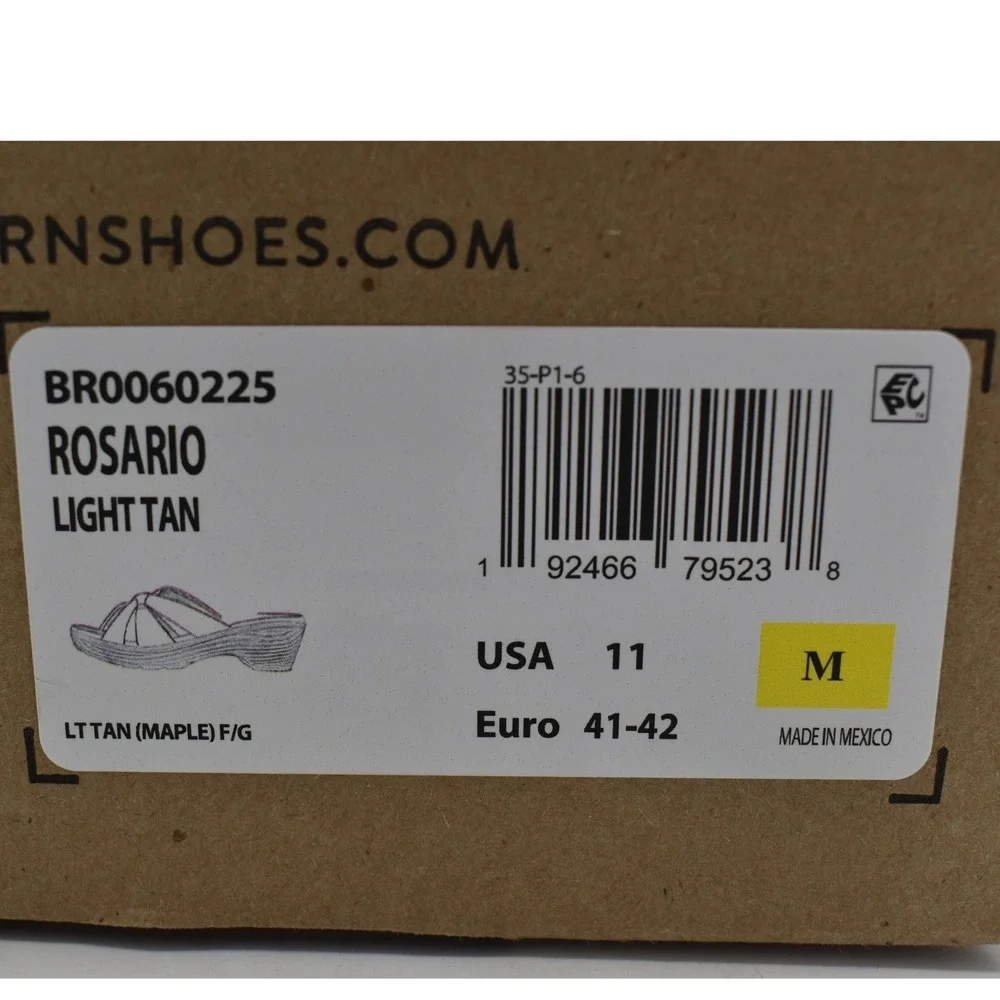 Born Women Size 11 Rosario Light Tan Full Grain Leather Slides Sandals Shoes